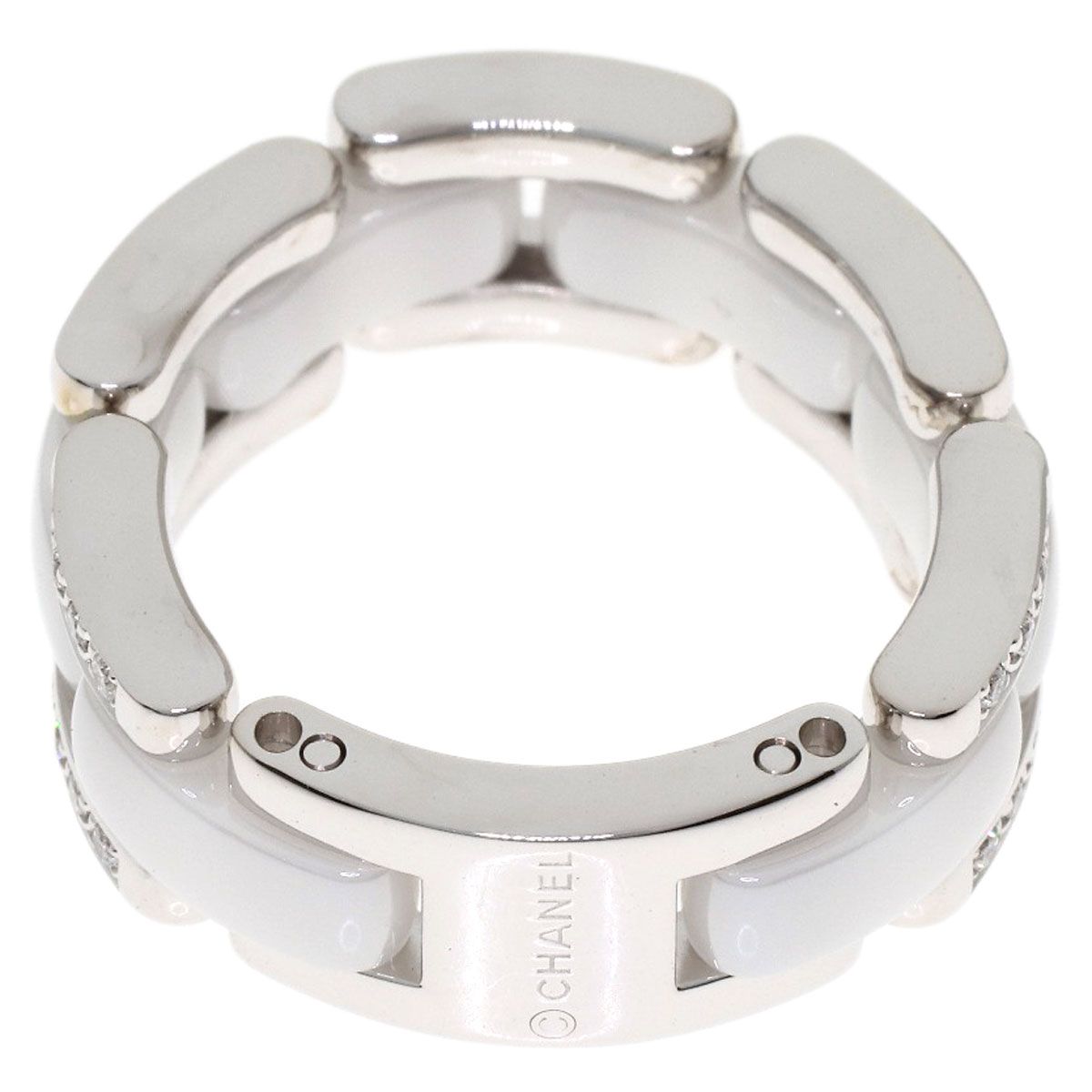 Chanel Ultra Diamond White Ceramic 53 Ring 18K Gold — view 4