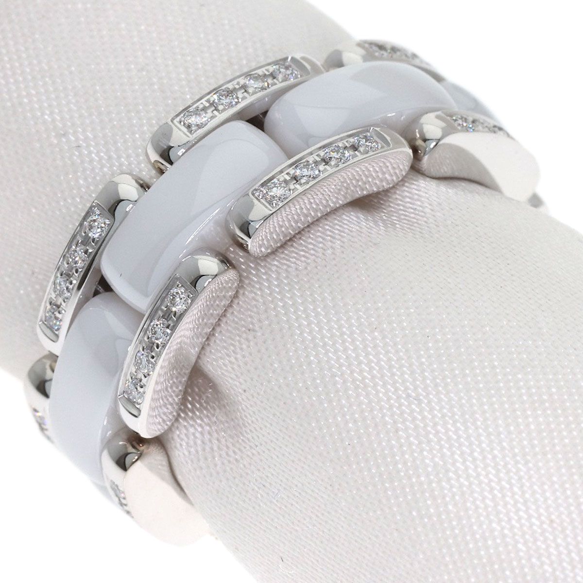 Chanel Ultra Diamond White Ceramic 53 Ring 18K Gold — view 2