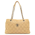 Chanel CC Logo Wild Stitch Silver Shoulder Bag Calfskin