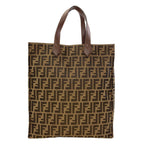 Fendi Zucca Pattern Tote Canvas