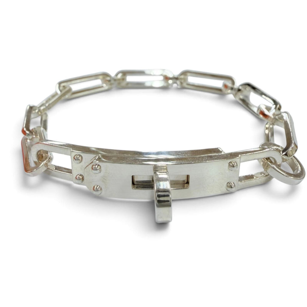 Hermes Kelly Chaine Simple Tour Bracelet Silver 19