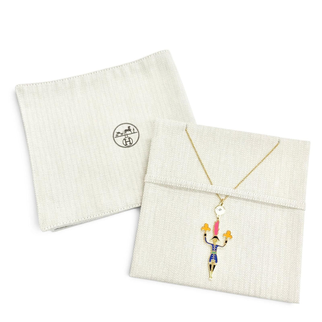 Hermes Boucles D'oreilles Artificier Fireworks Pendant Gold Multicolor Necklace — view 2