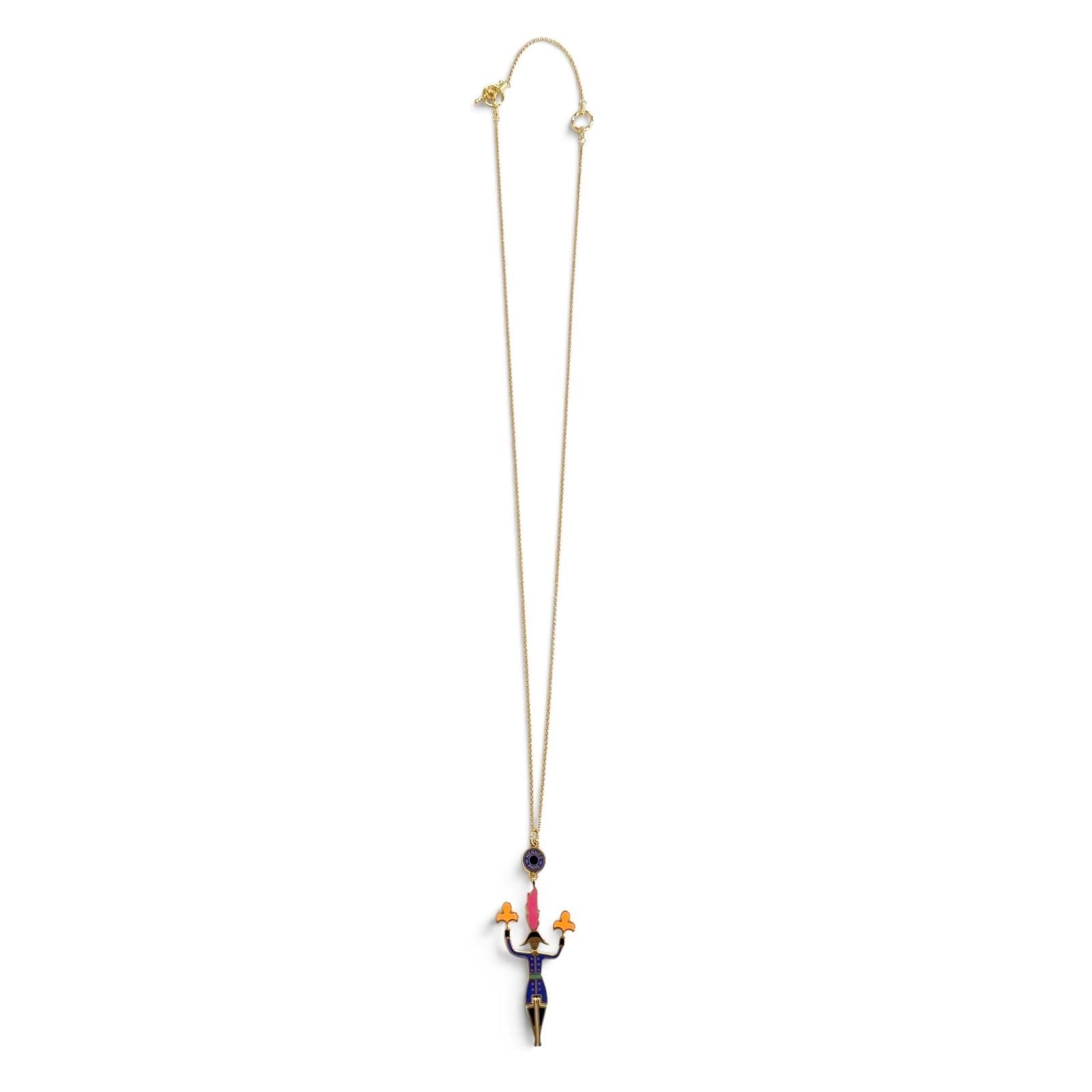 Hermes Boucles D'oreilles Artificier Fireworks Pendant Gold Multicolor Necklace — view 4