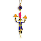 Hermes Boucles D'oreilles Artificier Fireworks Pendant Gold Multicolor Necklace