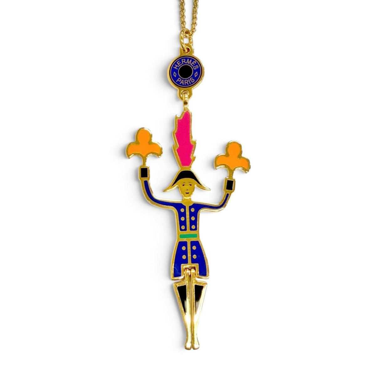 Hermes Boucles D'oreilles Artificier Fireworks Pendant Gold Multicolor Necklace