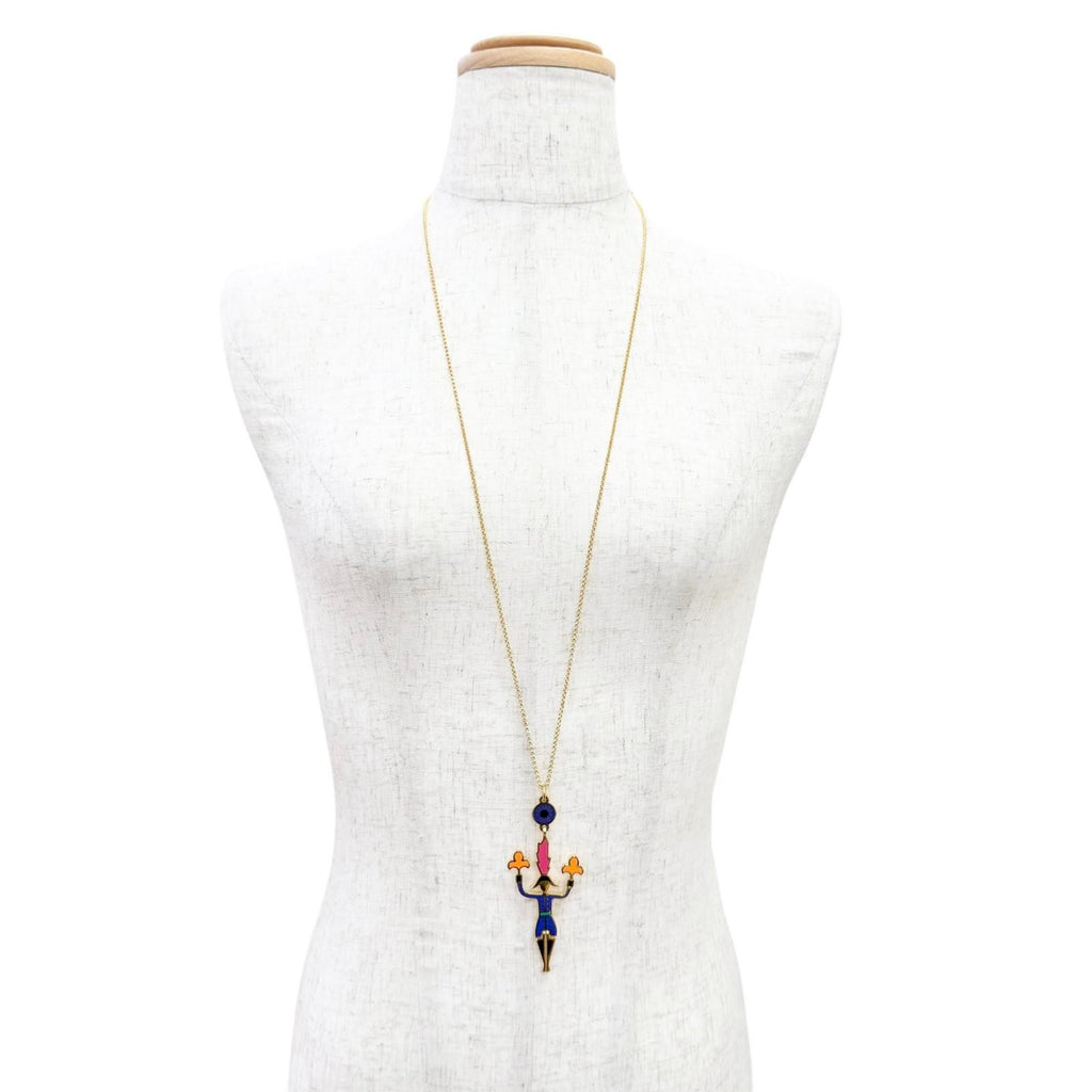 Hermes Boucles D'oreilles Artificier Fireworks Pendant Gold Multicolor Necklace — view 3
