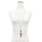Hermes Boucles D'oreilles Artificier Fireworks Pendant Gold Multicolor Necklace — view 3