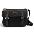 Prada Nylon Leather Re-Nylon Shoulder Bag Black