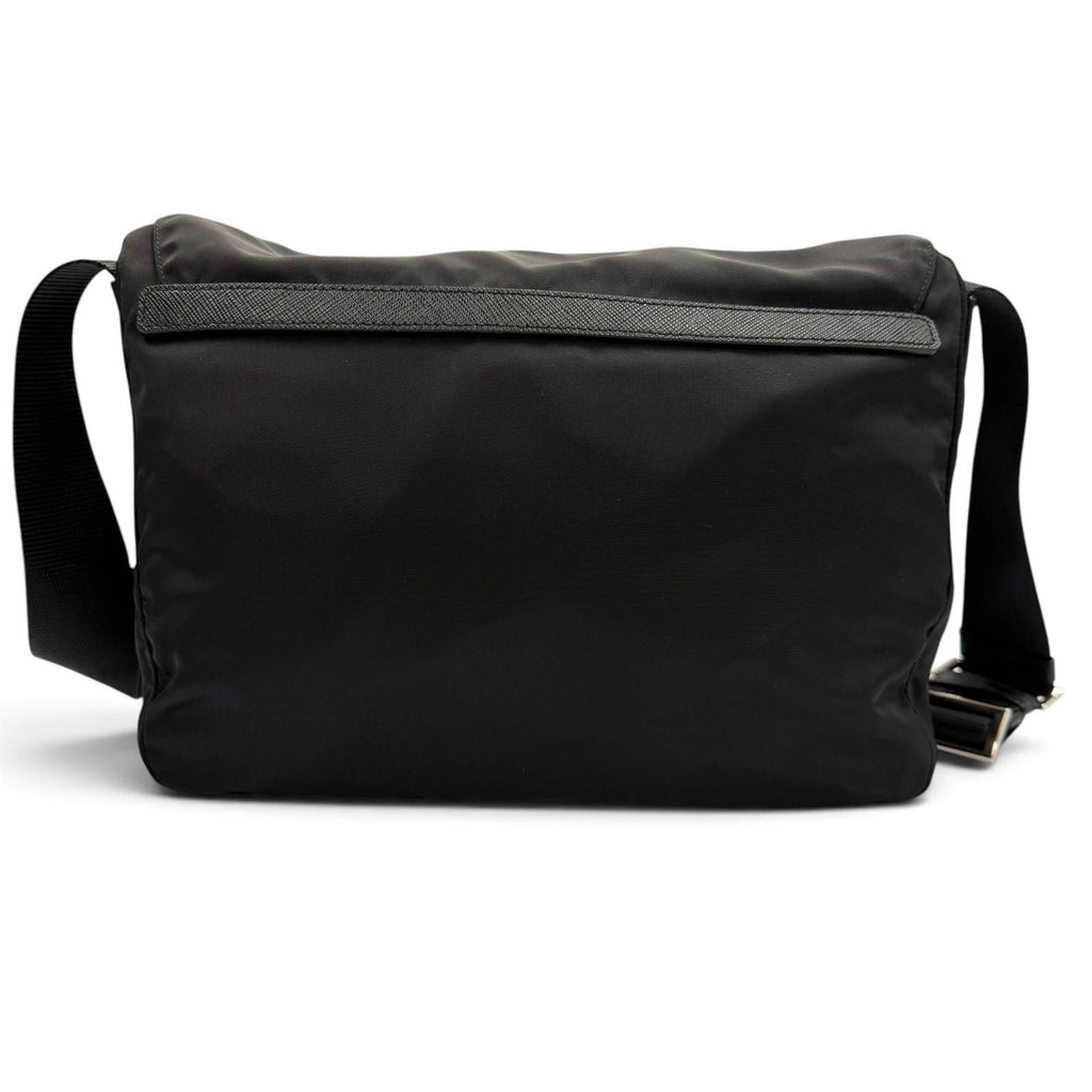 Prada Nylon Leather Re-Nylon Shoulder Bag Black — view 4