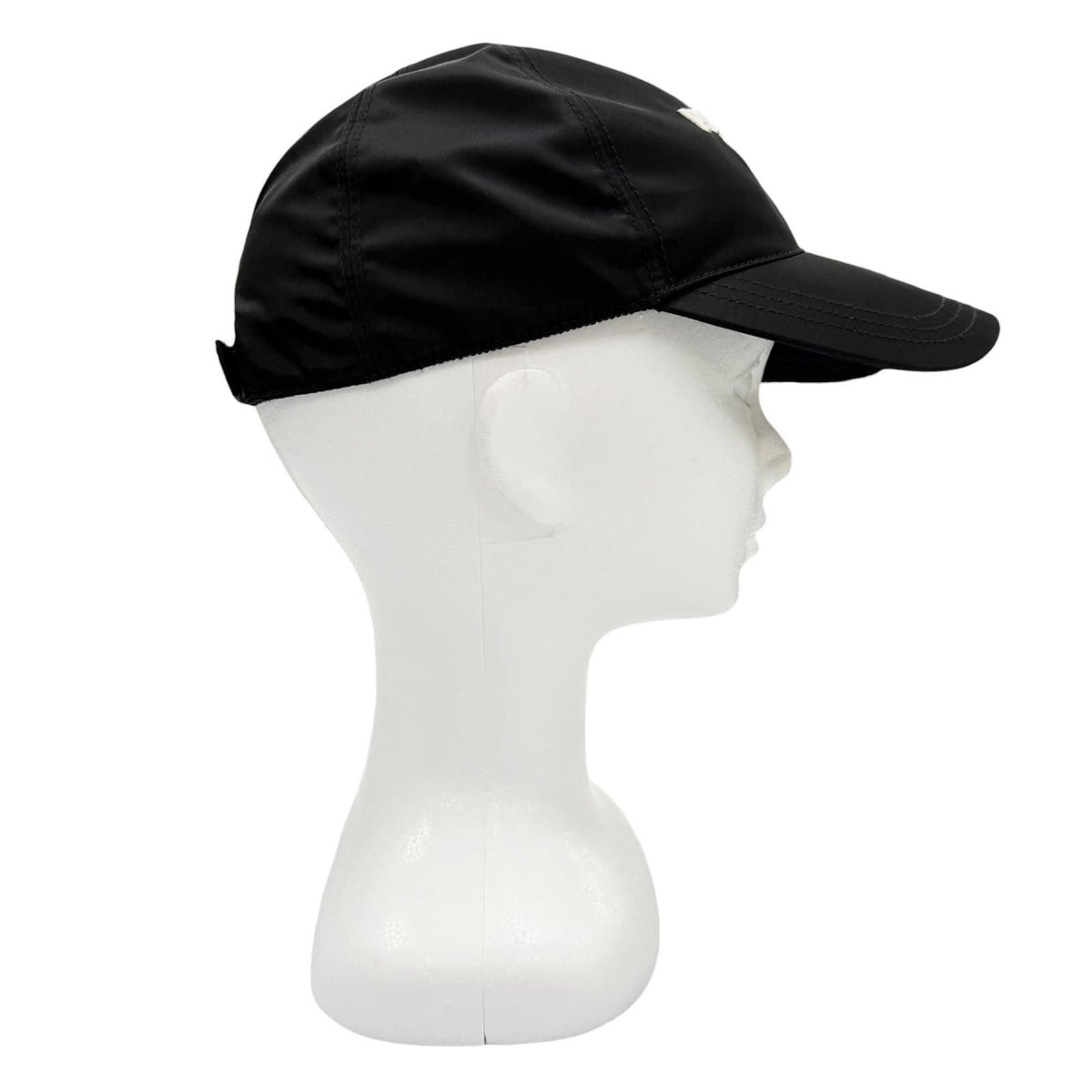 Prada Nylon Re-Nylon Logo Embroidery Hat Baseball Cap Black — view 4