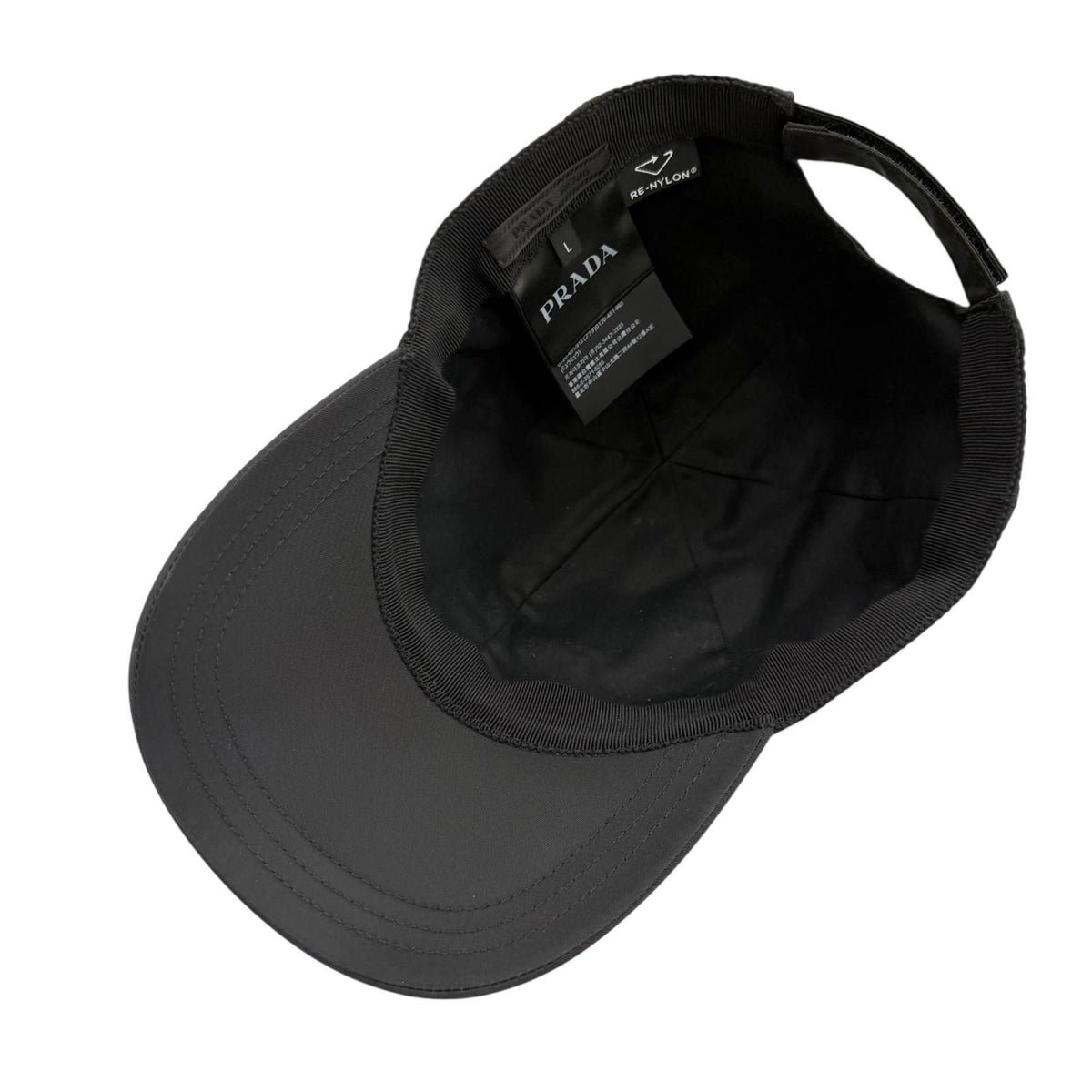 Prada Nylon Re-Nylon Logo Embroidery Hat Baseball Cap Black — view 5