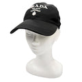 Prada Nylon Re-Nylon Logo Embroidery Hat Baseball Cap Black