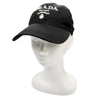 Prada Nylon Re-Nylon Logo Embroidery Hat Baseball Cap Black