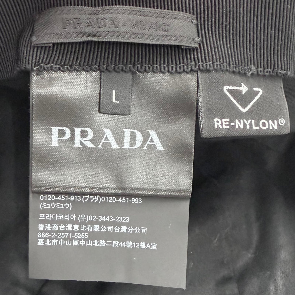 Prada Nylon Re-Nylon Logo Embroidery Hat Baseball Cap Black — view 7