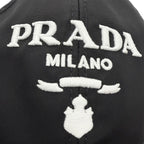 Prada Nylon Re-Nylon Logo Embroidery Hat Baseball Cap Black — view 6