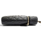 Chanel Caviar Leather Quilted Vanity Phone Chain Shoulder Bag Black Gold — view 5