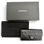 Chanel Caviar Leather Quilted CC Logo Flap Wallet Black — view 2
