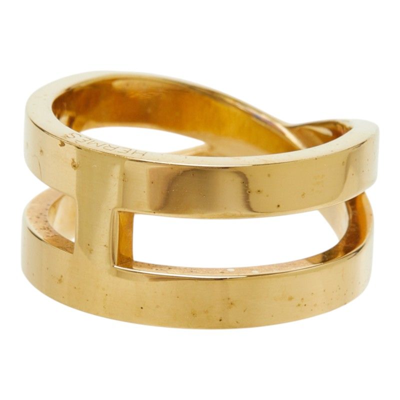 Hermes Ribbon Scarf Ring Gold Plated — view 2