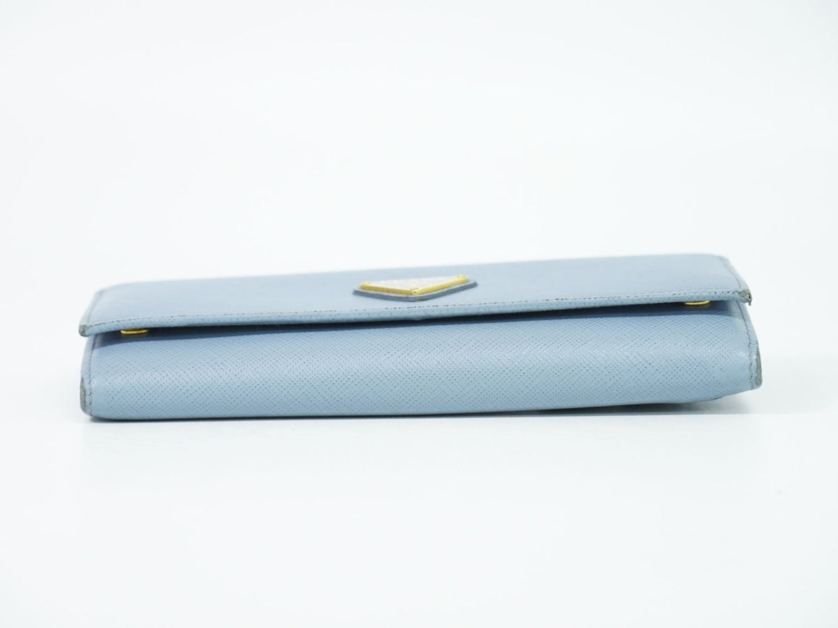 Prada Leather Wallet Light Blue — view 3