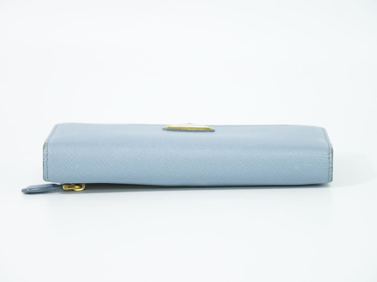 Prada Leather Wallet Light Blue — view 5