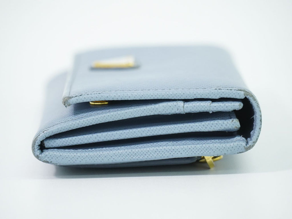Prada Leather Wallet Light Blue — view 4