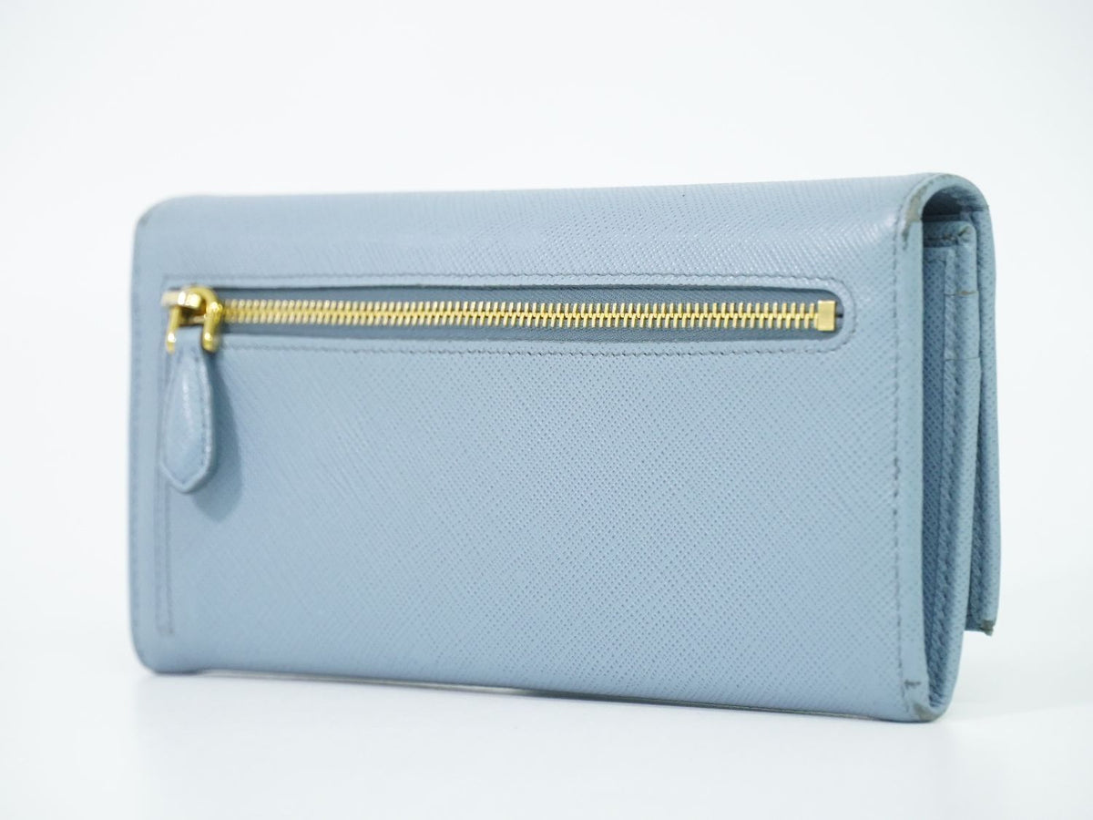 Prada Leather Wallet Light Blue — view 2