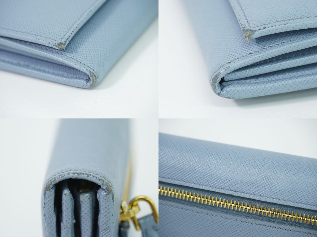 Prada Leather Wallet Light Blue — view 6