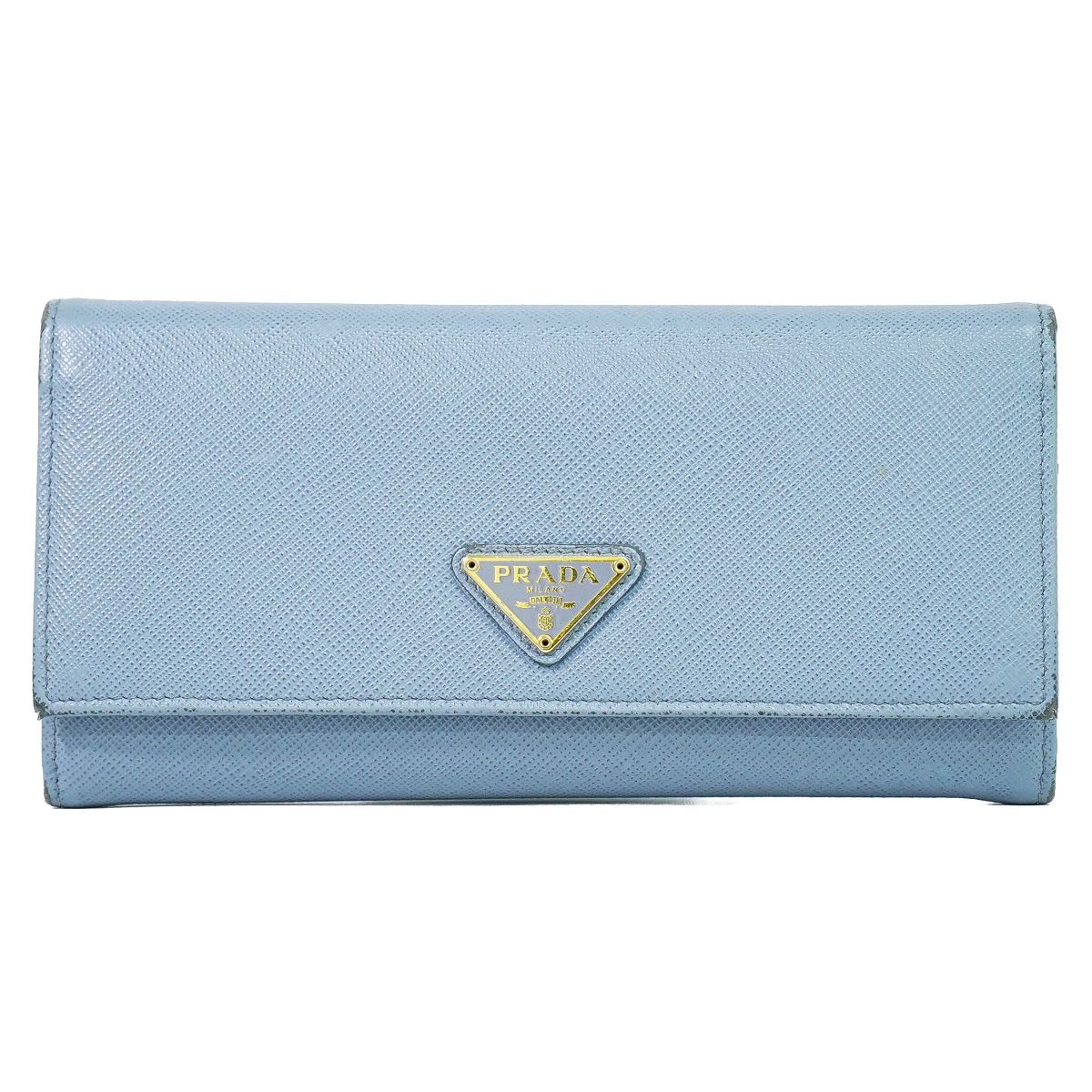 Prada Leather Wallet Light Blue