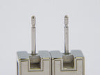 Hermes Cage D'h Cube Earrings Metal Silver Ivory — view 3
