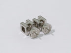 Hermes Cage D'h Cube Earrings Metal Silver Ivory — view 2