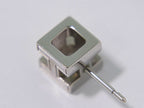 Hermes Cage D'h Cube Earrings Metal Silver Ivory — view 5