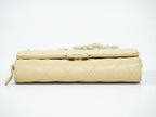 Chanel CC Logo Quilted Chain Wallet on Pochette Lambskin Leather Beige Shoulder — view 3