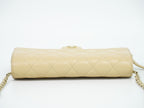 Chanel CC Logo Quilted Chain Wallet on Pochette Lambskin Leather Beige Shoulder — view 5