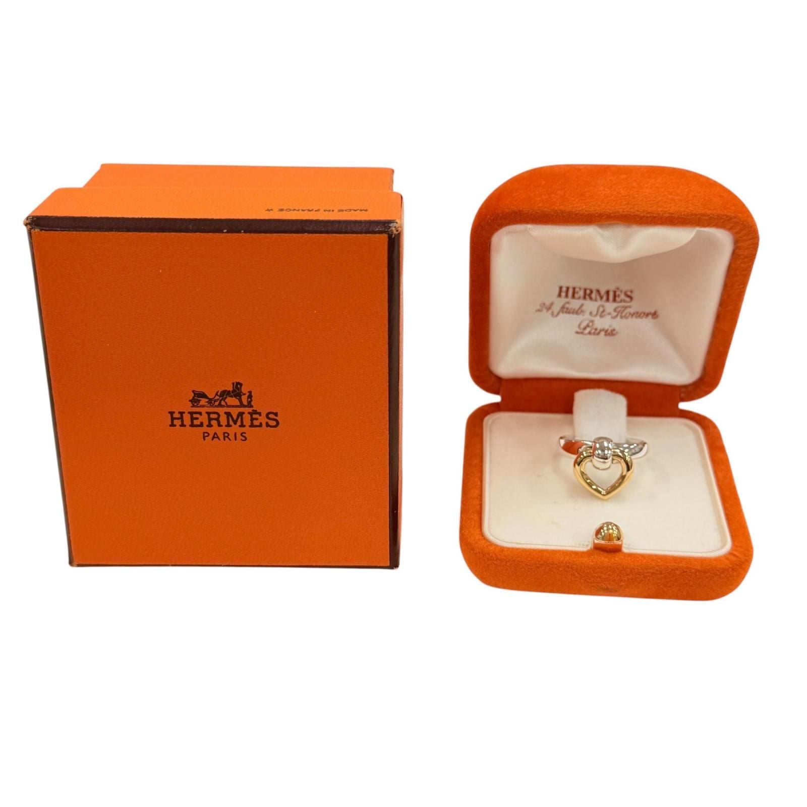 Hermes Heart Knock Ring Combination Silver Gold — view 2
