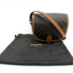 Celine Medium Folco Triomphe Canvas Shoulder Bag Tan Brown — view 2