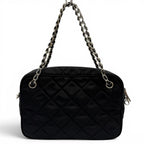 Prada Tessuto Impuntu Triangle Logo Leather Usage 2-Way Shoulder Bag Black — view 2