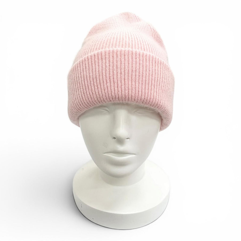 Hermes Beanie Lisa Slalom Wool Cashmere Rose Sakura Sellier Buttons Knit Cap Hat — view 3