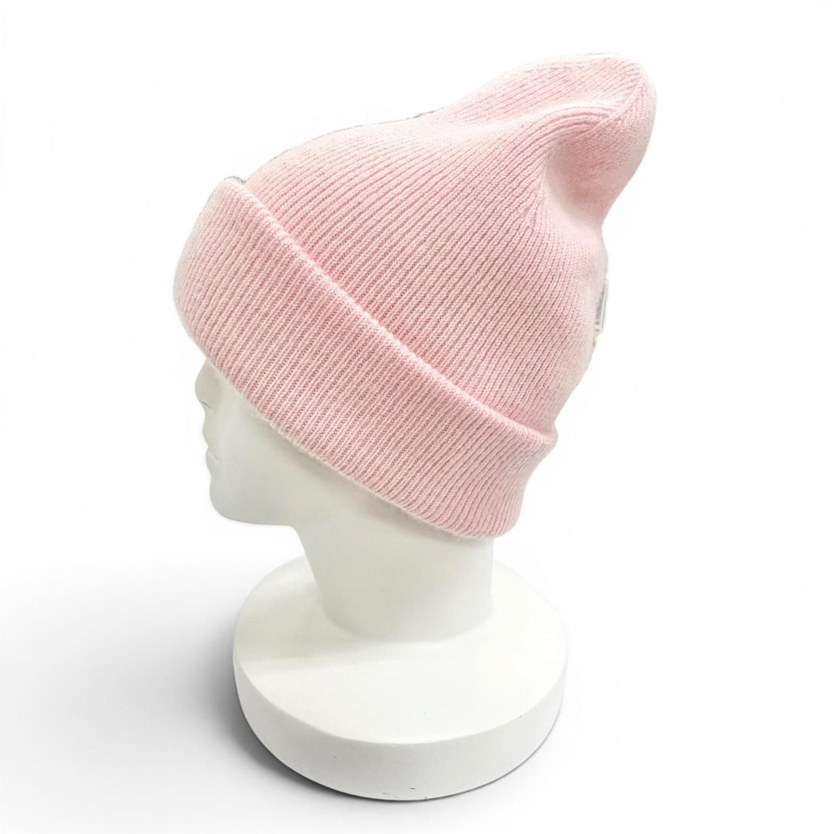 Hermes Beanie Lisa Slalom Wool Cashmere Rose Sakura Sellier Buttons Knit Cap Hat — view 5