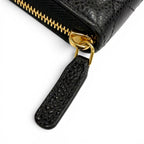 Chanel Quilted Caviar Leather Timeless Classic Long Zip Wallet Black Gold — view 8