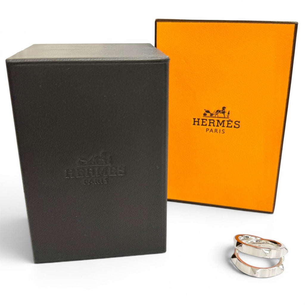 Hermes Clou de H Double Ring Silver — view 2