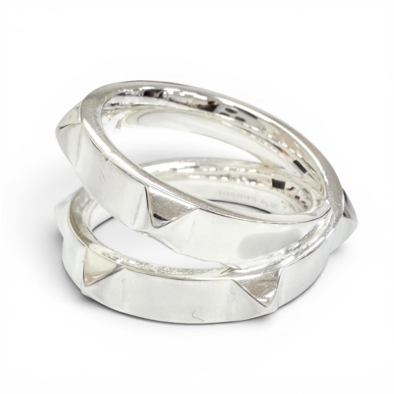 Hermes Clou de H Double Ring Silver — view 3