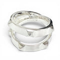 Hermes Clou de H Double Ring Silver