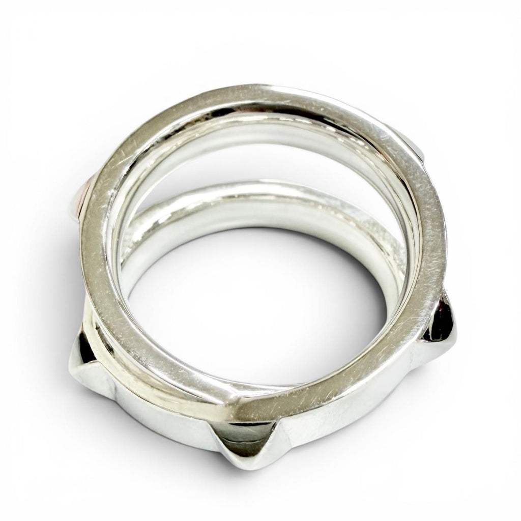 Hermes Clou de H Double Ring Silver — view 6