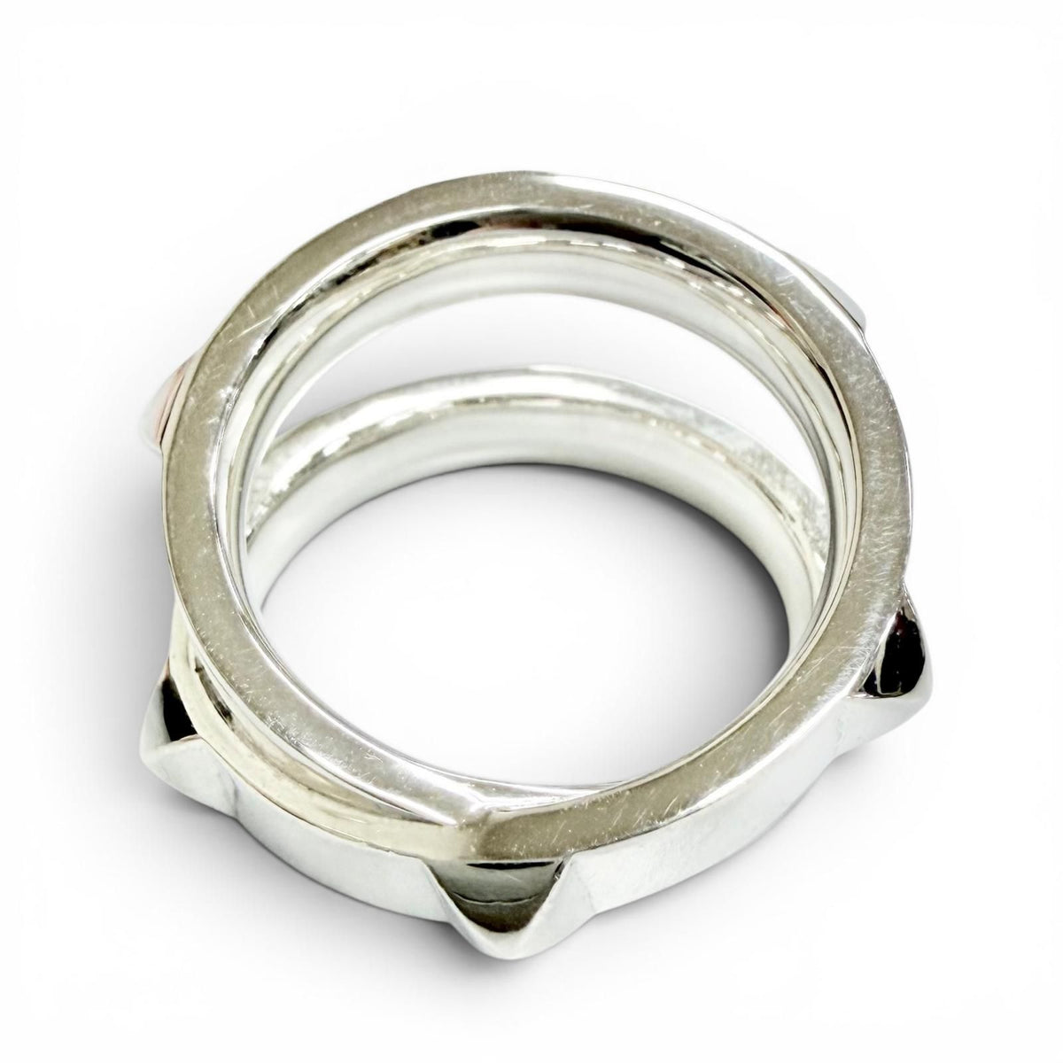 Hermes Clou de H Double Ring Silver — view 6