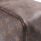 Louis Vuitton Monogram Neverfull MM Vintage Tote Brown Leather Gold — view 5