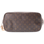 Louis Vuitton Monogram Neverfull MM Vintage Tote Brown Leather Gold — view 4