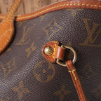 Louis Vuitton Monogram Neverfull MM Vintage Tote Brown Leather Gold — view 7