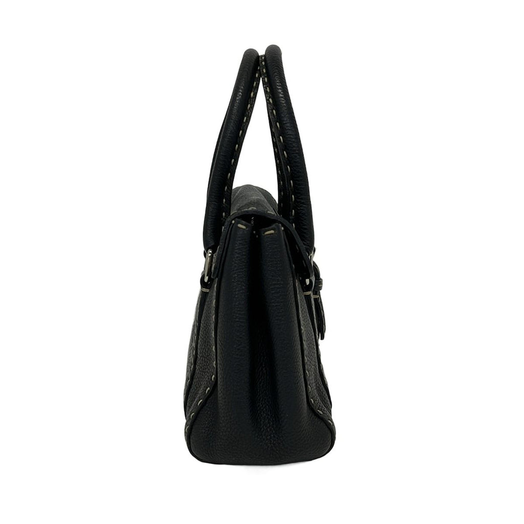 Fendi Handbag Linda Bag Selleria Black Leather — view 2