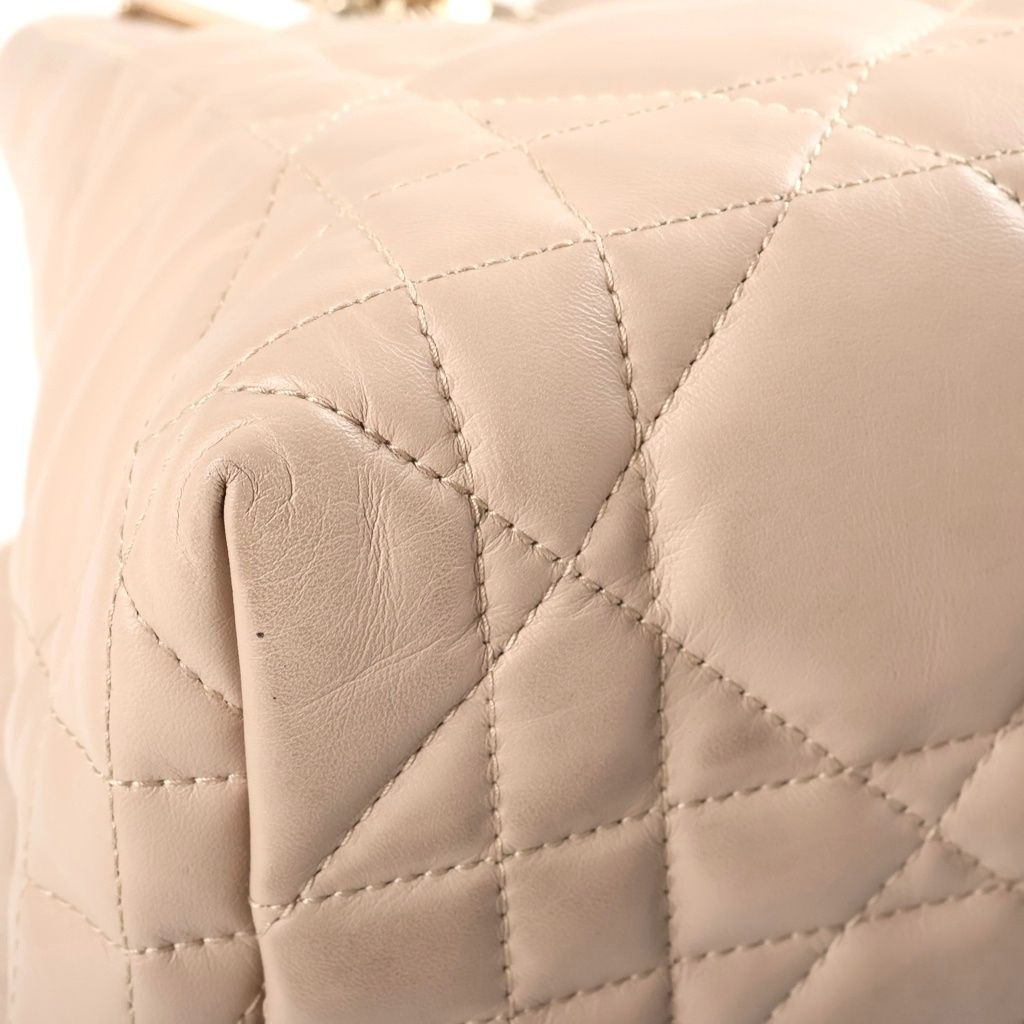 Dior Toujours Macro Cannage Handbag Calfskin Beige — view 5