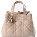 Dior Toujours Macro Cannage Handbag Calfskin Beige
